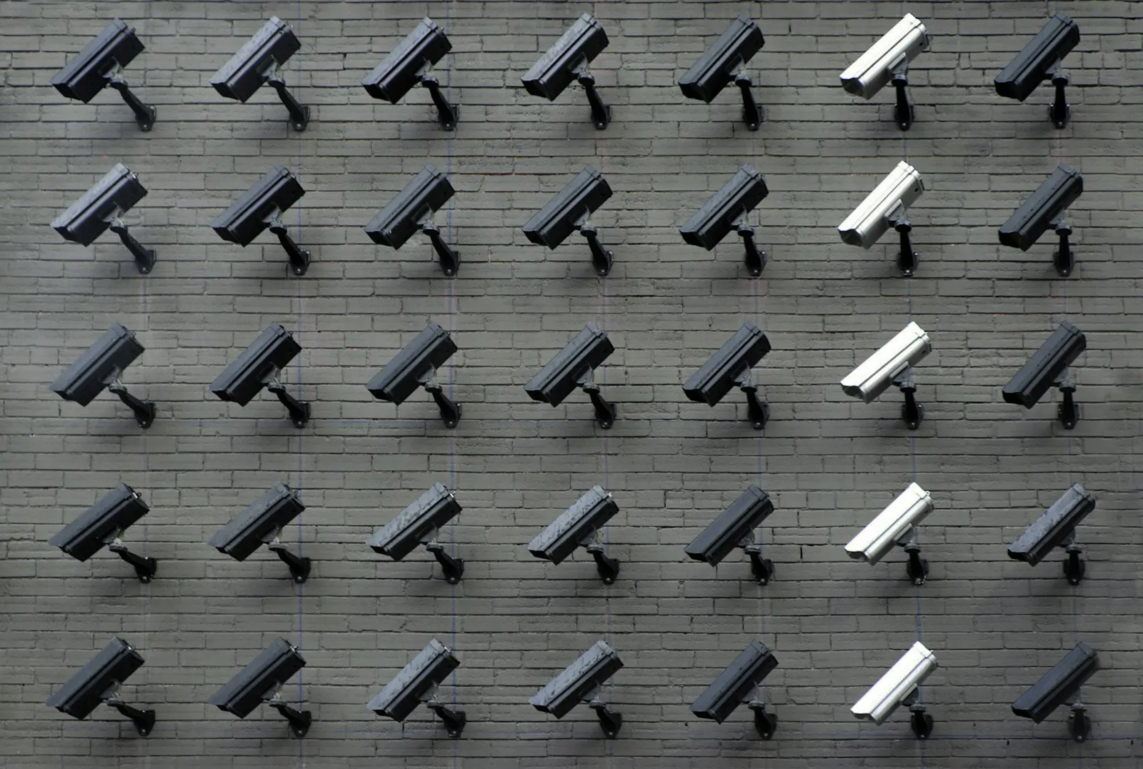 CCTV security cameras mounted on wall